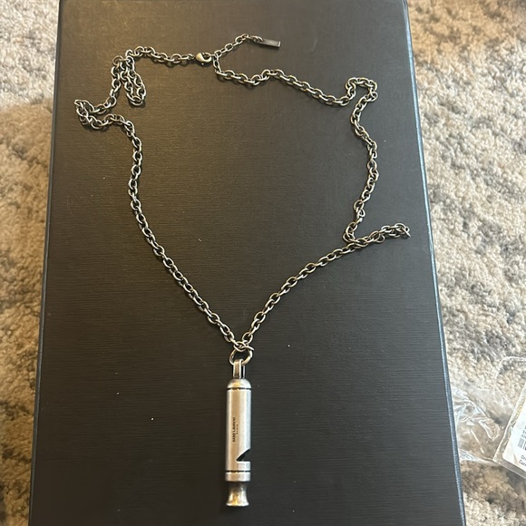 Saint Laurent Long Whistle Charm Necklace in Metal - Picture 8 of 8